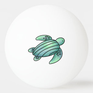 Bolinha De Ping Pong tartaruga marinha pintada aquarela desenho animado