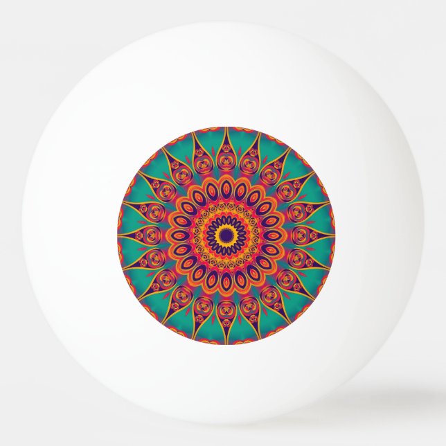 Bolinha De Ping Pong Tatuagem Caleidoscópio Fractal II (Verso)