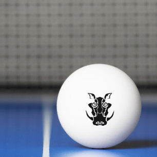 Bolinha De Ping Pong Tatuagem Tribal de Cabeça Negra