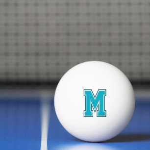 Bolinha De Ping Pong Teal Varsity Monograma