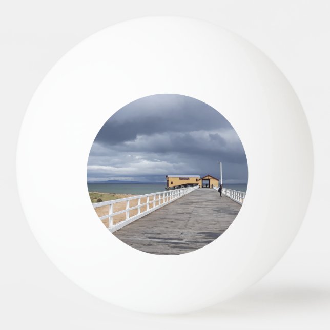 Bolinha De Ping Pong Tempestade Sobre o Pier de Queenscliff (Frente)