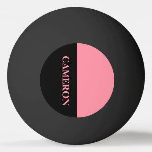 Bolinha De Ping Pong Tendência 2 cores   Nome   Rosa Preto e Salmão