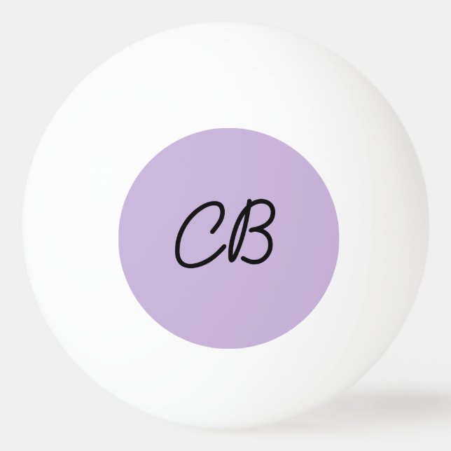 Bolinha De Ping Pong Tendência Cor Moluda Violeta Monograma Ping Ball (Frente)