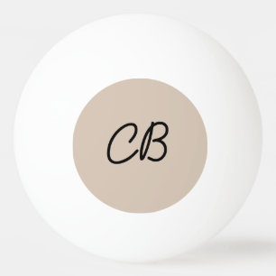 Bolinha De Ping Pong Tendência Cor Suave Taupe Monograma Ping Ball