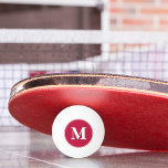 Bolinha De Ping Pong Tênis do Jogador de Treinador Inicial Monograma<br><div class="desc">Crie seu próprio script branco personalizado e moderno / monograma inicial de tipografia monograma personalizado em vermelho-forte, tênis de mesa de qualidade de torneio / pong de cerveja / bola de ping pong, disponível em 13 cores divertidas, incluindo 4 opções de brilho no escuro. Basta digitar suas iniciais/monograma para personalizar....</div>
