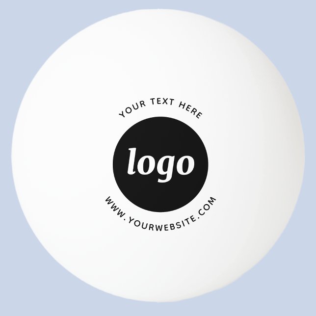 Bolinha De Ping Pong Texto do Logotipo Site Empresarial Promocional (Logo with custom text and website promotional business ping pong ball)
