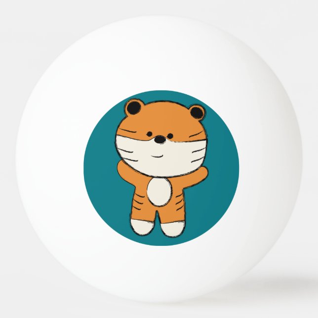 Bolinha De Ping Pong Tigre Adorável (Frente)
