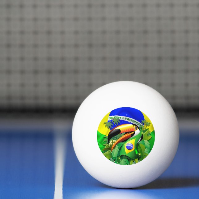 Bolinha De Ping Pong Toco Toucan com bandeira do Brasil (Líquido)