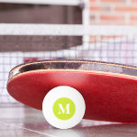 Bolinha De Ping Pong Treinador Jogador Monograma de Tênis inicial de Me<br><div class="desc">Crie seu próprio script branco personalizado e moderno / monograma inicial de tipografia monograma personalizado em verde-claro, tênis de qualidade de torneio / pong de cerveja / bola de ping pong, disponível em 13 cores divertidas, incluindo 4 opções de brilho no escuro. Basta digitar suas iniciais/monograma para personalizar. Faça um...</div>