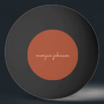 Bolinha De Ping Pong Trendy Monograma | Laranja Queimada   Nome do Scri<br><div class="desc">Um monograma na moda personalizado em letra casual manuscrita em cor laranja e esfregaço queimados na tendência.</div>