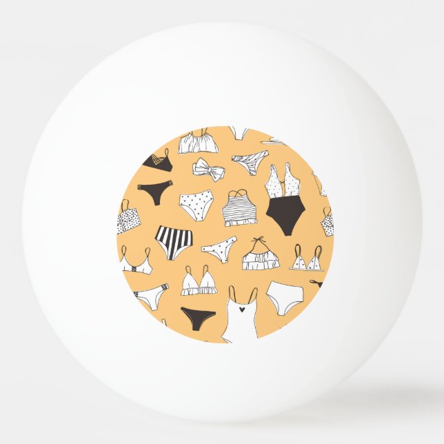 Bolinha De Ping Pong Tropical Bikini: Padrão de Verão Desenhado à Mão (Frente)