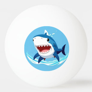 Bolinha De Ping Pong Tubarão de Desenho Animado Nadando Submerso