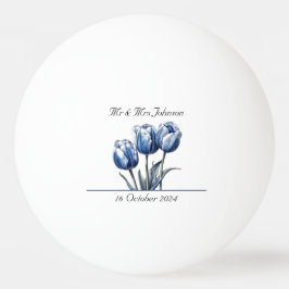 Bolinha De Ping Pong Tulipas no Azul Delft personalizáveis