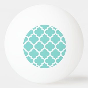 Bolinha De Ping Pong Turquesa Aqua What Quatrefoil Marroquino Padrão #5