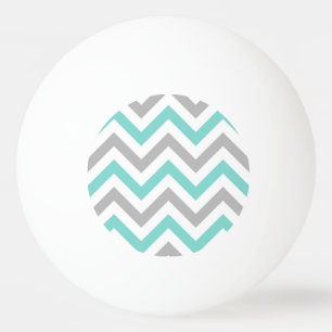 Bolinha De Ping Pong Turquesa, Cinza, Padrão De Grande Chevron ZigZag