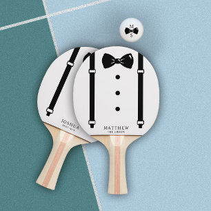Bolinha De Ping Pong Tuxedo Suspender Arco Tie