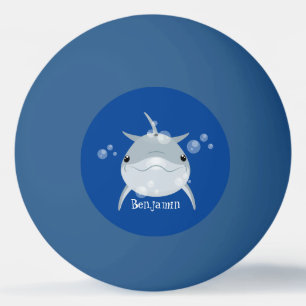 Bolinha De Ping Pong Um bonito e feliz desenho animado de golfinho kawa