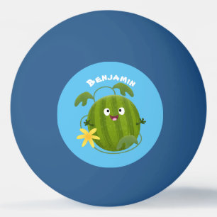 Bolinha De Ping Pong Um desenho animado de melancia feliz e bonito