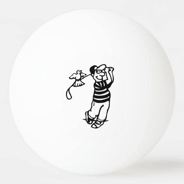 Bolinha De Ping Pong Um Golfer em b-w (Frente)