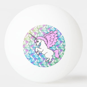 Bolinha De Ping Pong Unicórnio branco e cor-de-rosa