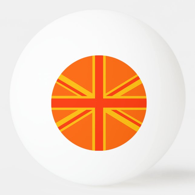 Bolinha De Ping Pong Union Jack alaranjado (Frente)