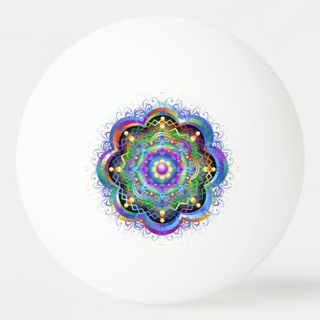 Bolinha De Ping Pong Universo Mandala Cores Psicodélicas (Frente)