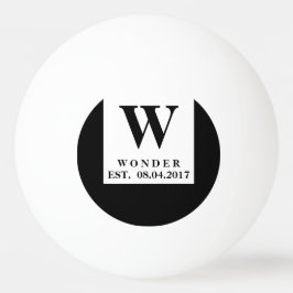 Bolinha De Ping Pong Urban Minimalist Wedding | Black Newlywed Monogram