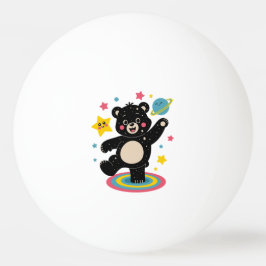 Bolinha De Ping Pong Urso Cósmico com Estrelas e Planetas - Espaço Cóni
