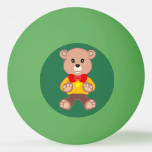 Bolinha De Ping Pong Urso de pelúcia com gravata borboleta no verde