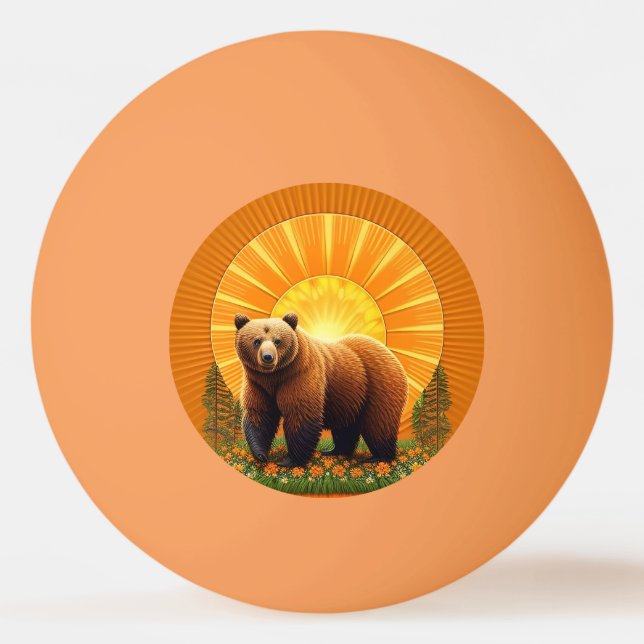 Bolinha De Ping Pong Urso Pardo Majestoso (Frente)