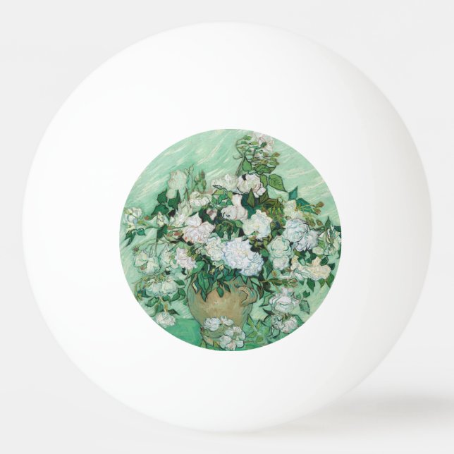 Bolinha De Ping Pong Vincent van Gogh - Rosas (Frente)