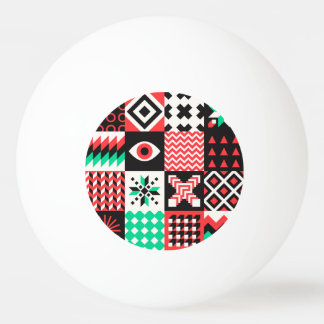 Bolinha De Ping Pong Vintage Block Shapes Abstrato Fundo.