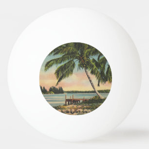 Bolinha De Ping Pong Vintage Coconut Palms Tropical Breeze Sunset