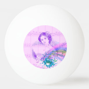 Bolinha De Ping Pong Vintage Fan Lady Sheet Music Ping Pong Ball
