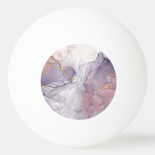 Bolinha De Ping Pong Violeta e Dourado Marble (Frente)