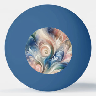 Bolinha De Ping Pong Watercolor Fantasy Floral Pastel Blue & Cream