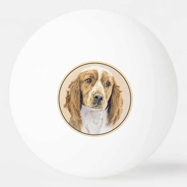 Bolinha De Ping Pong Welsh Springer Spaniel Painting - Arte Original De (Frente)