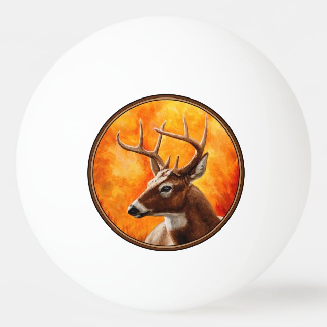 Bolinha De Ping Pong Whitetail Deer Trophy Buck Head (Frente)