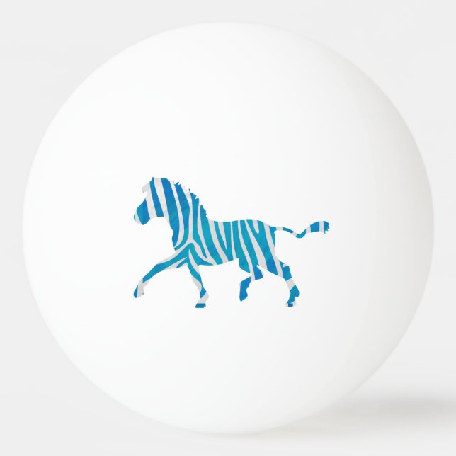 Bolinha De Ping Pong Zebra azul e branca (Verso)