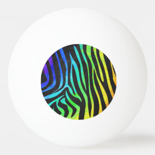 Bolinha De Ping Pong Zebra Black e Rainbow Impressão