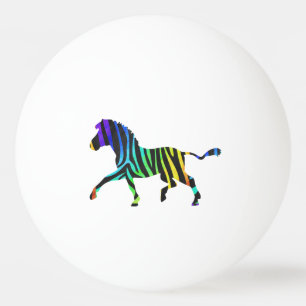 Bolinha De Ping Pong Zebra Black e Rainbow Silhouette