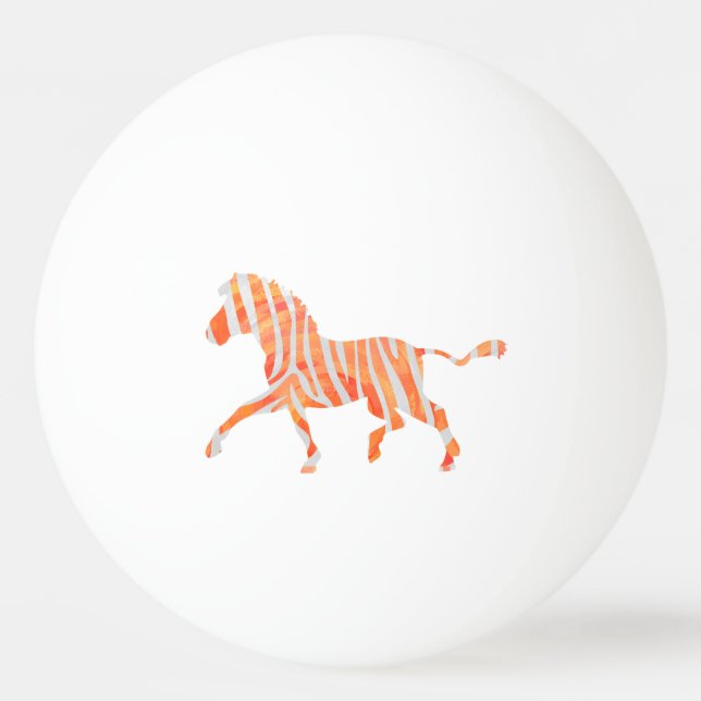 Bolinha De Ping Pong Zebra Orange e Impressão branca (Verso)