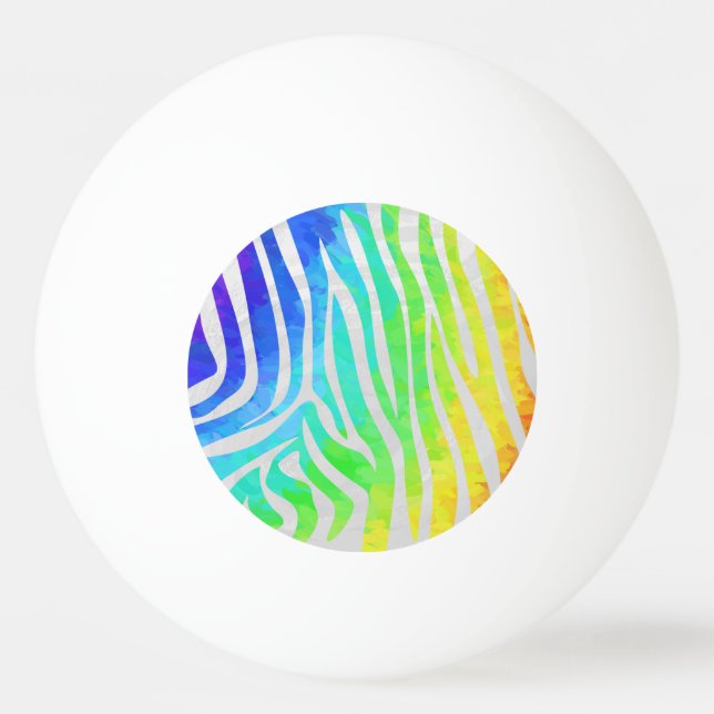Bolinha De Ping Pong Zebra Rainbow e White Impressão (Frente)