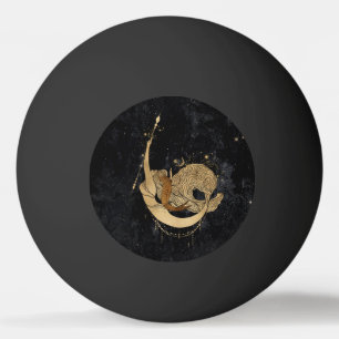 Bolinha De Ping Pong Zodiac Goddese Astrologia de Capricórnio Dourado