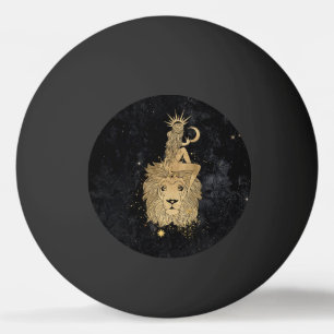 Bolinha De Ping Pong Zodiac Goddese Astrologia de Leão Dourado Cósmic
