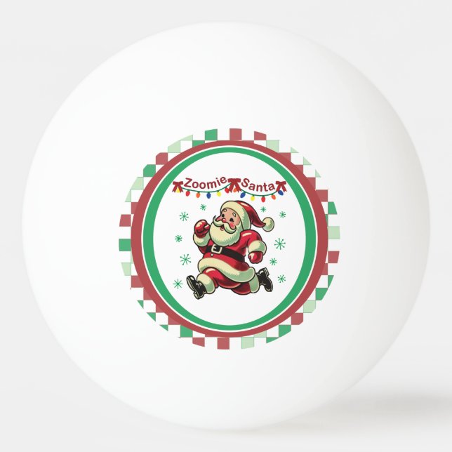 Bolinha De Ping Pong Zoomie Santa Christmas (Frente)