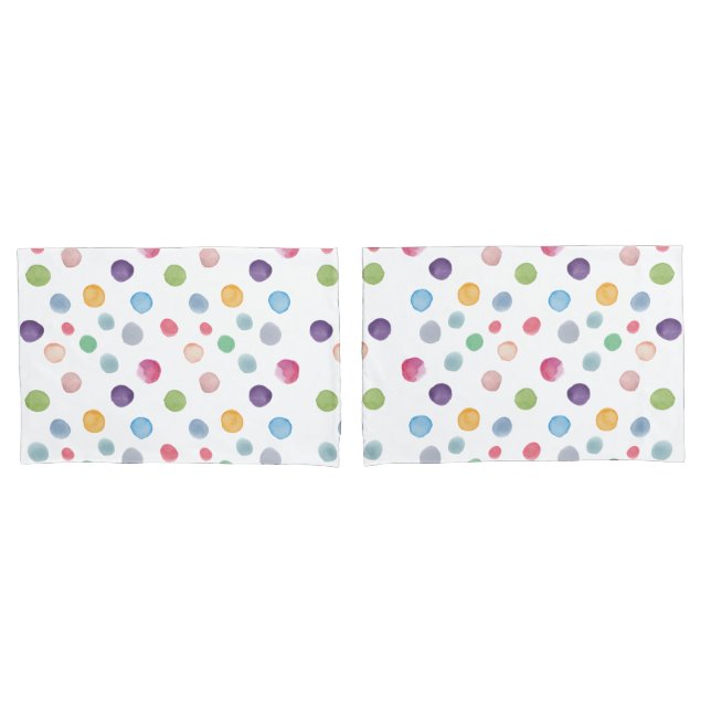 Bolinhas Arco-Íris De Aquarela Em Branco (Frente - conjunto)
