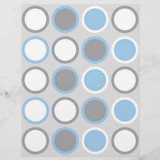 Bolinhas Azul Cinza Papel para Borracha