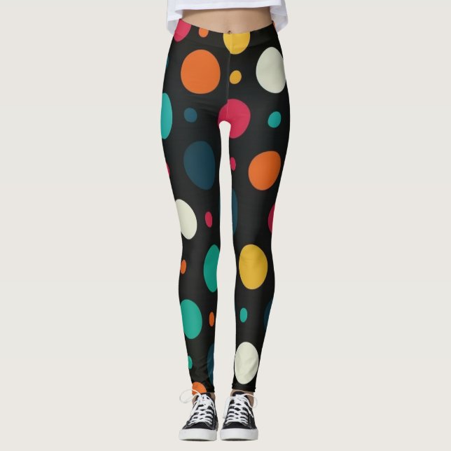 Bolinhas belas Leggings (Frente)
