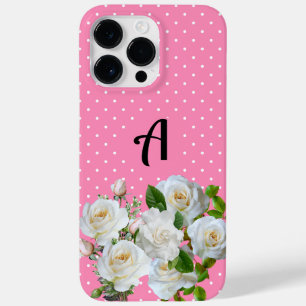 Bolinhas Boho Rosa Iniciais com Neve Floral